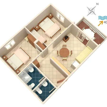 By The Sea Bilo, Primosten - 4202 شقة